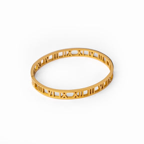 Bracelete Numeral Romanos Banhado em Ouro 18K