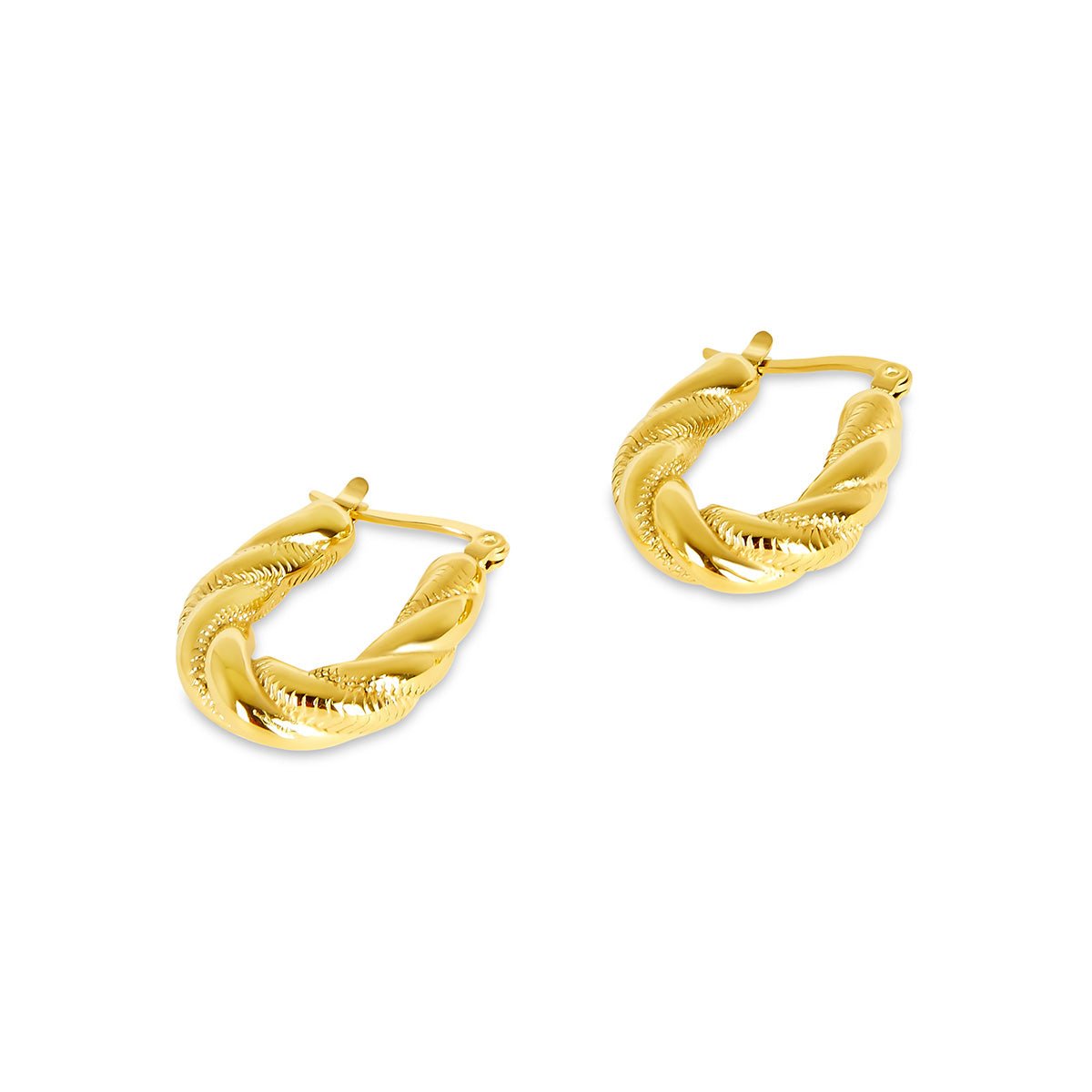 Brinco de Argola Torcido Banhado em Ouro 18K